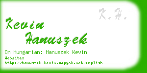 kevin hanuszek business card